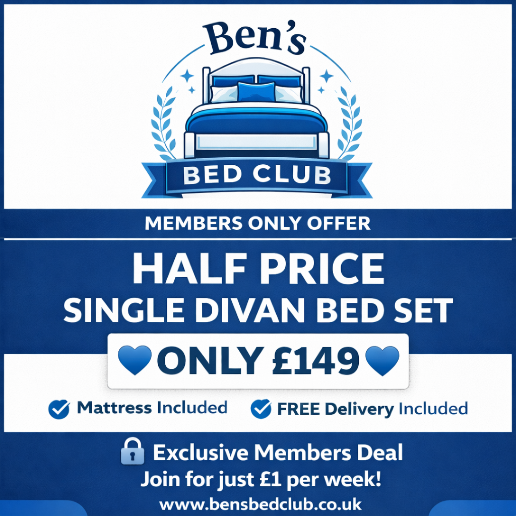 Half price single divan bed set member deal